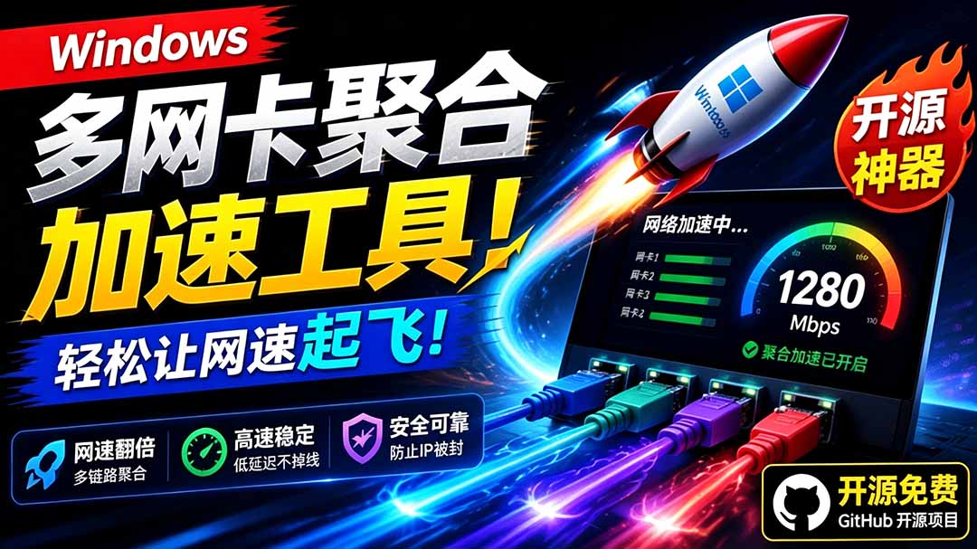 (19375期)Github开源黑科技!多网卡网速聚合加速工具,一键让你的电脑网速起飞,这感觉也太爽了HypoMux 20260716050229-6a5865e5cd9f7.jpg