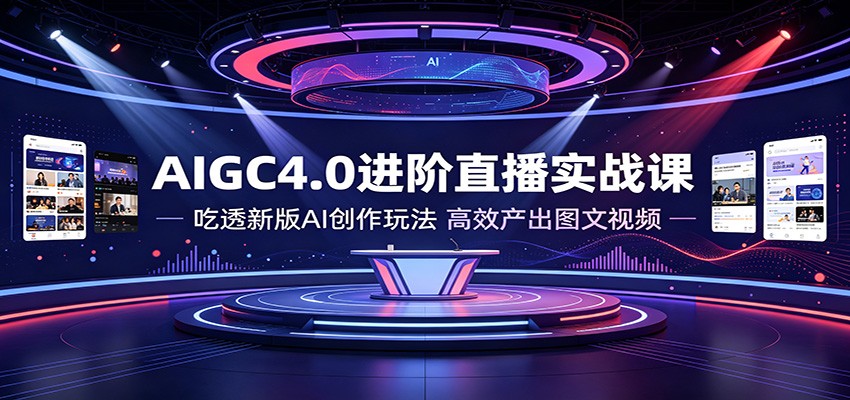 AIGC4.0进阶直播实战课:吃透新版AI创作玩法,高效产出图文视频 20260716170040-6a590e3866d77.jpg
