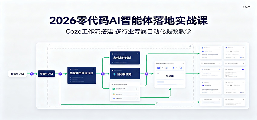 2026零代码AI智能体落地实战课:Coze工作流搭建,多行业专属自动化提效教学 20260718070040-6a5b2498ac5c8.jpg