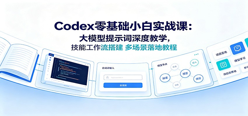 Codex零基础小白实战课:大模型提示词深度教学,技能工作流搭建多场景落地教程 20260720070043-6a5dc79b5d641.jpg