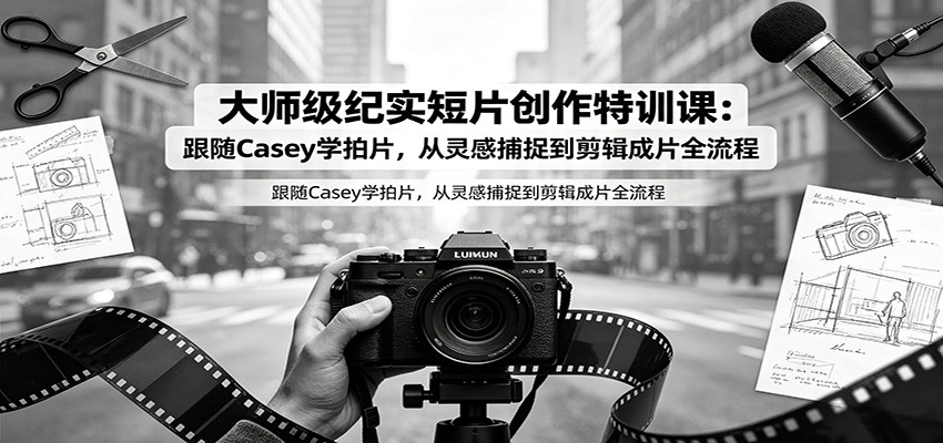 大师级纪实短片创作特训课:跟随Casey学拍片,从灵感捕捉到剪辑成片全流程 20260720070044-6a5dc79cc99d2.jpg