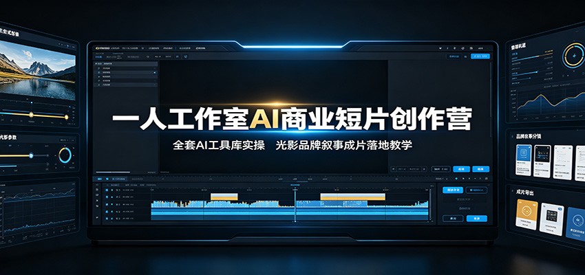 一人工作室AI商业短片创作营:全套AI工具库实操,光影品牌叙事成片落地教学 20260721090038-6a5f353698838.jpg