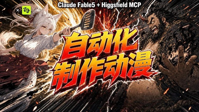 AI自动化动漫制作!Claude Fable 5接入Higgsfield MCP,直接生成完整创意内容 20260721090047-6a5f353f366e5.jpg