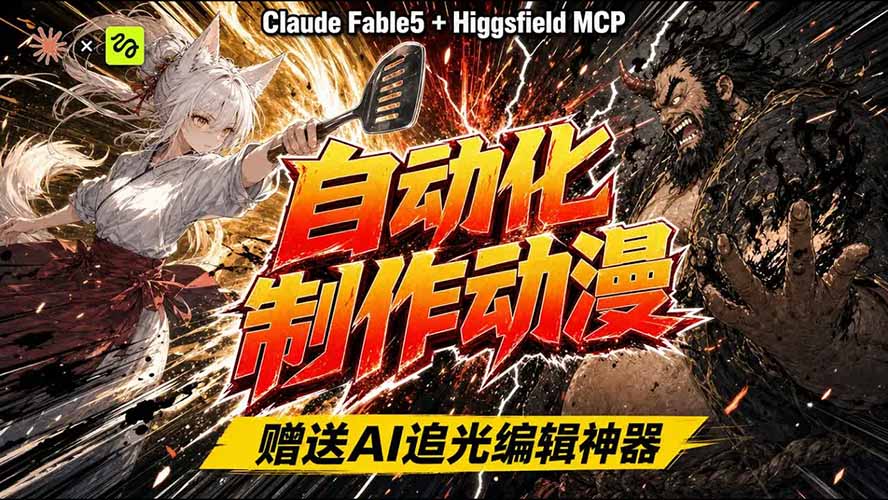 (19477期)AI自动化动漫制作!Claude Fable 5接入Higgsfield MCP,直接生成完整创意内容 20260721150142-6a5f89d659f04.jpg