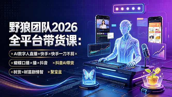 (19511期)野狼团队2026全平台带货课-7月:AI数字人直播×快手一刀不剪×蝴蝶口播×抖音AI带货×树苗剧情智剪×聚宝盆 20260724030116-6a62d57c2b47b.jpg