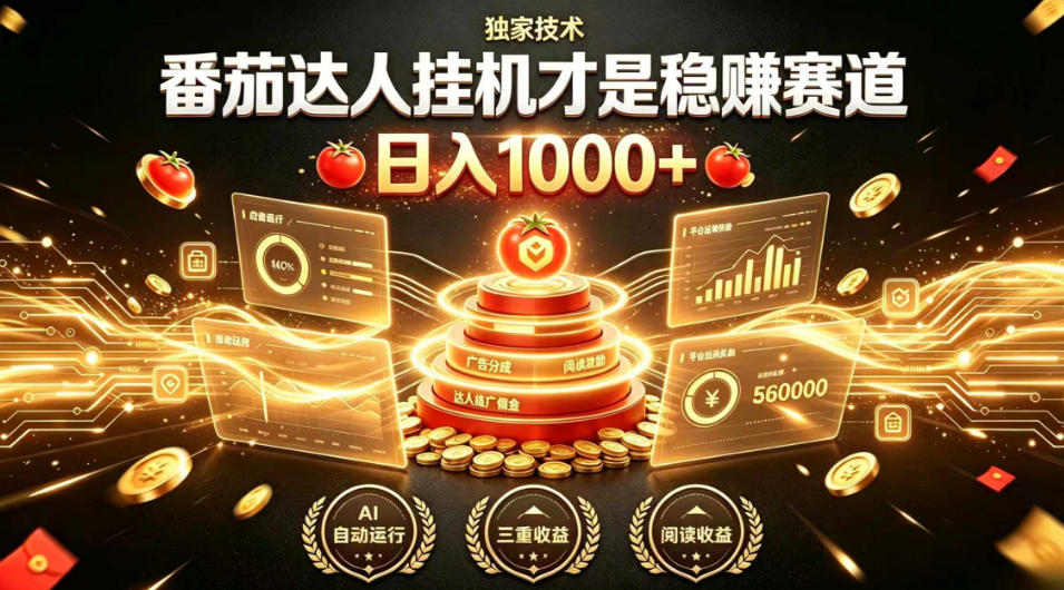 别再瞎找副业!番茄达人挂G才是稳賺赛道,日入1000+,全程傻瓜式操作,可矩阵放大 20260724230838-6a63f076ecf8f.jpg