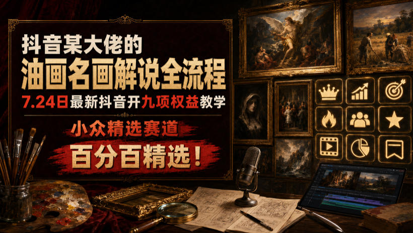 抖音某大佬的油画名画解说全流程,7.24日最新抖音开九项权益教学,小众精选赛道,百分百精选! 20260724230842-6a63f07ab06ed.jpg