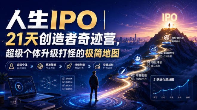 人生IPO︱21天创造者奇迹营,超级个体升级打怪的极简地图 20260725010044-6a640abc6d05c.jpg