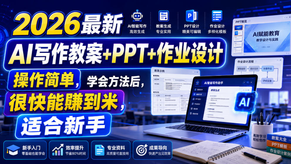 2026最新AI写作教案+PPT+作业设计,操作简单,学会方法后,很快能賺到米,适合新手 20260727010407-6a66ae8702ef5.jpg