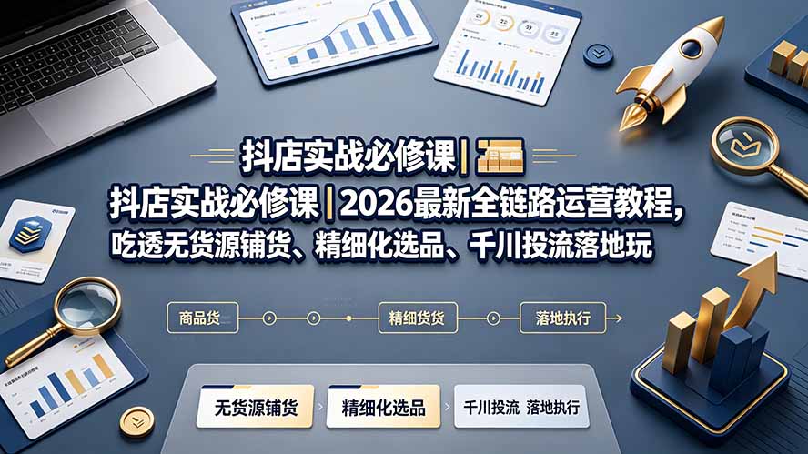 (19549期)抖店实战必修课|2026最新全链路运营教程,吃透无货源铺货、精细化选品、千川投流落地玩法 20260727030414-6a66caae03563.jpg