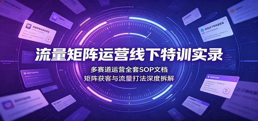 流量矩阵运营线下特训实录:多赛道运营全套SOP文档,矩阵获客与流量打法深度拆解 20260729070052-6a69a5246d4c6.jpg