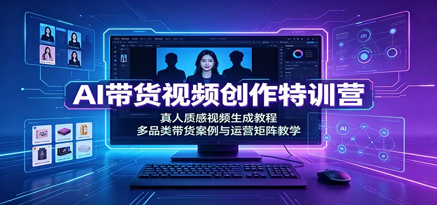 AI带货视频创作特训营:真人质感视频生成教程,多品类带货案例与运营矩阵教学 20260729130033-6a69f971a1430.jpg
