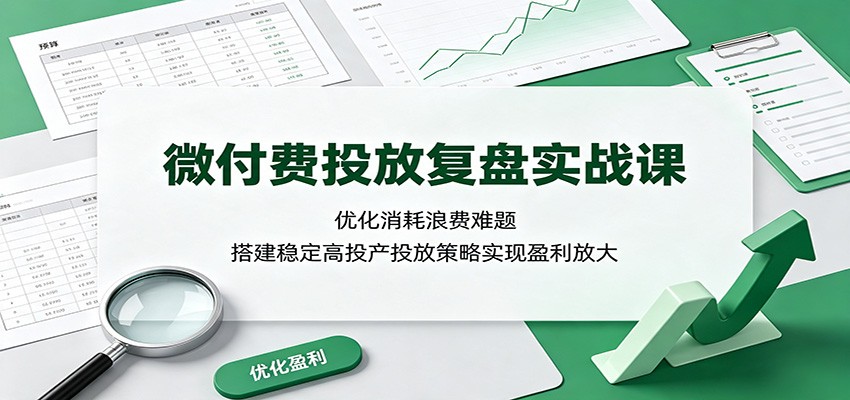 微付费投放复盘实战课:优化消耗浪费难题,搭建稳定高投产投放策略实现盈利放大 20260730070051-6a6af6a376dad.jpg