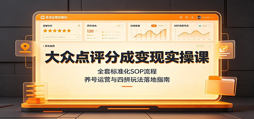 大众点评分成变现实操课:全套标准化SOP流程,养号运营与四拼玩法落地指南 20260730070054-6a6af6a6cc36e.jpg