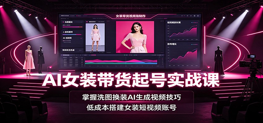 AI女装带货起号实战课:掌握洗图换装AI生成视频技巧,低成本搭建女装短视频账号 20260730170050-6a6b8342f30ce.jpg