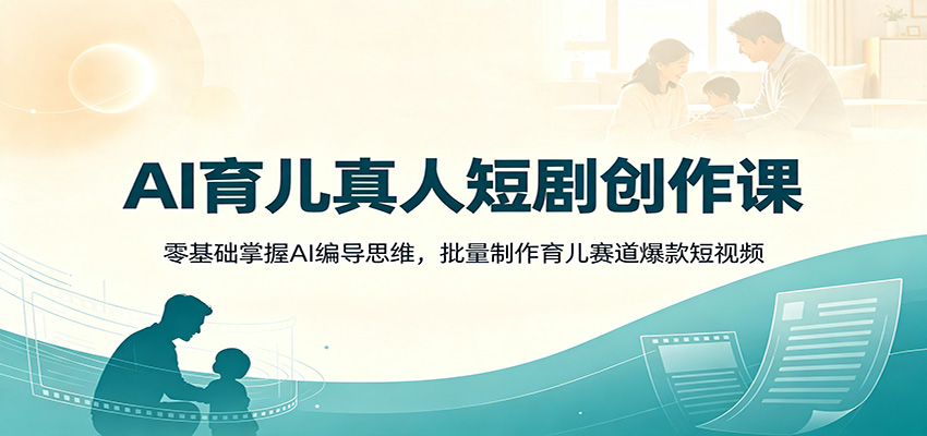 AI育儿真人短剧创作课:零基础掌握AI编导思维,批量制作育儿赛道爆款短视频 20260730170052-6a6b83447347e.jpg