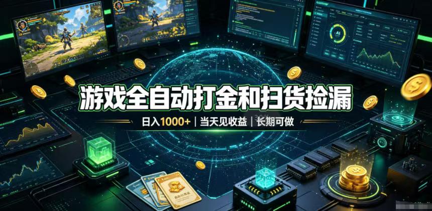 (19647期)游戏全自动打金和扫货捡漏,日入1000+,当天见收益,长期可做! 20260801130039-6a6dedf7b312f.jpg