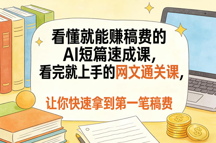 看懂就能賺稿费的AI短篇速成课,看完就上手的网文通关课,让你快速拿到第一笔稿费(更新8月) 20260802050034-6a6ecef2ee4d2.jpg