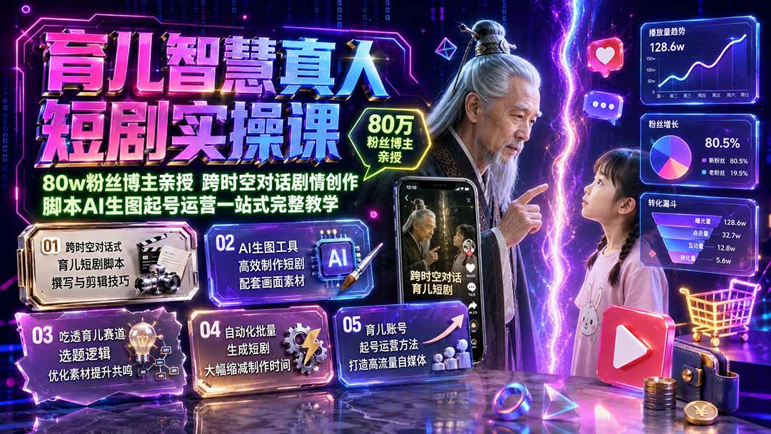 (19663期)育儿智慧真人短剧实操课|80w粉丝博主亲授,跨时空对话剧情创作,脚本AI生图起号运营一站式完整教学 20260802070252-6a6eeb9c4ccd5.jpg