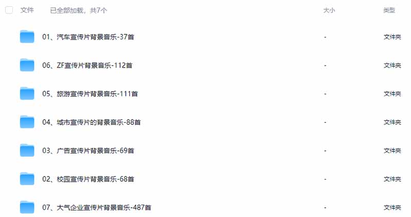 (19764期)某宝付费购买,常用6G音效合集!970+首宣传片背景音乐,无版权可商用大气素材,分类清晰,高质量内容 20260808050143-6a76b837c670c.jpg