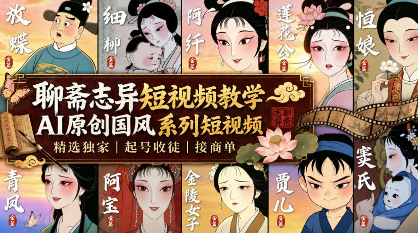 聊斋志异短视频教学,AI原创国风系列短视频,精选独家丨起号收徒丨接商单 20260810050054-6a795b065dfd6.jpg