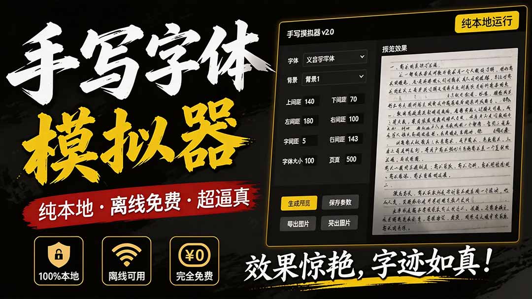 (19810期)罚抄神器!罚抄10万字都不在怕了,手写字体模拟生成器,附带新整理背景图和字体,纯本地离线运行 20260810050256-6a795b8054118.jpg