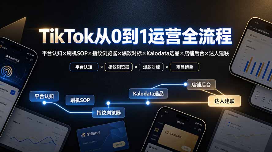 (19830期)TikTok从0到1运营全流程-更新:平台认知×刷机SOP×指纹浏览器×爆款对标×Kalodata选品×店铺后台×达人建联 20260811030032-6a7a905076a87.jpg