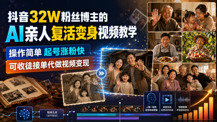 抖音32W粉丝博主的AI亲人复活变身视频教学,操作简单,起号涨粉快,可收徒接单代做视频变现 20260812030402-6a7be2a20f5f0.jpg