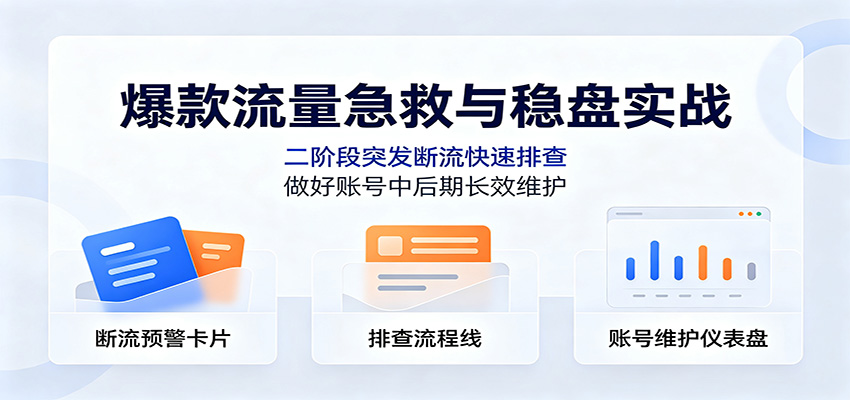 爆款流量急救与稳盘实战:二阶段突发断流快速排查,做好账号中后期长效维护 20260812050105-6a7bfe1138914.jpg