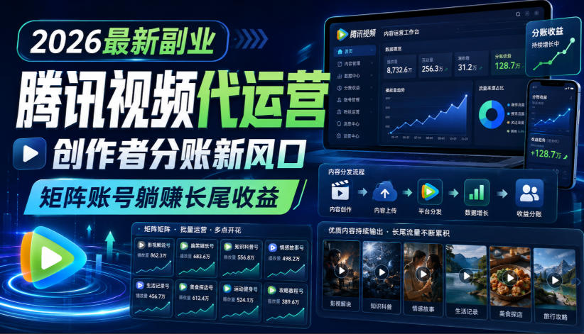 2026最新副业之腾讯视频代运营:创作者分账新风口,矩阵账号躺賺长尾收益 20260812090052-6a7c3644a7aca.jpg