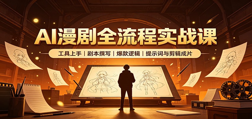 AI漫剧全流程实战课:工具上手、剧本撰写、爆款逻辑、提示词与剪辑成片 20260812170053-6a7ca6c538ca6.jpg