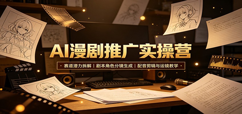 AI漫剧推广实操营:赛道潜力拆解,剧本角色分镜生成,配音剪辑与运镜教学 20260812170054-6a7ca6c6ccb26.jpg