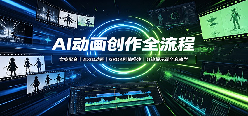 AI动画创作全流程:文案配音,2D3D动画,GROK剧情搭建,分镜提示词全套教学 20260813190035-6a7e1453703ef.jpg