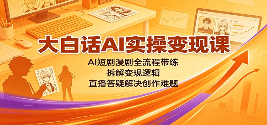 大白话AI实操变现课:AI短剧漫剧全流程带练,拆解变现逻辑,直播答疑解决创作难题 20260814170025-6a7f49a93fe05.jpg