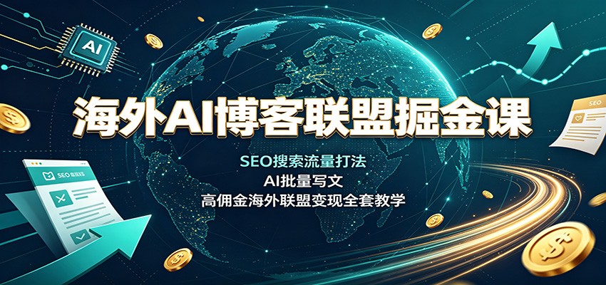 海外AI博客联盟掘金课:SEO搜索流量打法,AI批量写文,高佣金海外联盟变现全套教学 20260815070034-6a800e92a5cc3.jpg