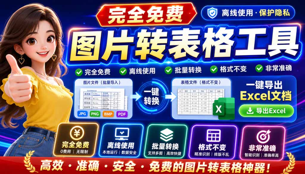(19972期)图片表格识别提取工具,支持一键从图片中智能提取表格并导出Excel文件,可离线免网运行,FastTableOCR 20260820070150-6a86a65e4f9cc.jpg