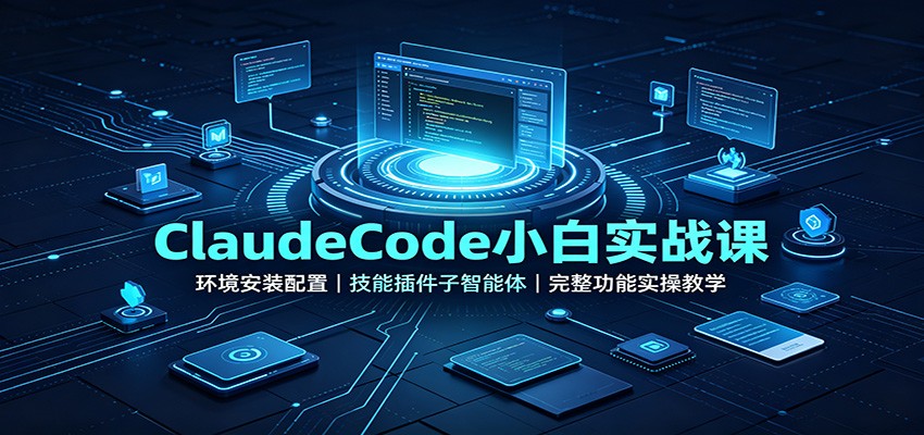 ClaudeCode小白实战课:环境安装配置,技能插件子智能体,完整功能实操教学 20260821030112-6a87bf788a8d3.jpg