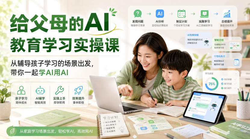 给父母的AI教育学习实操课,从辅导孩子学习的场景出发,带你一起学AI用AI 20260821050549-6a87dcad667cc.jpg