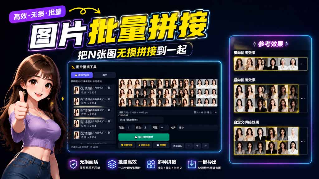 (20005期)图片批量拼接,把N张图无损拼接到一起,支持横向、竖向、自定义等功能 20260822050308-6a892d8ccab47.jpg