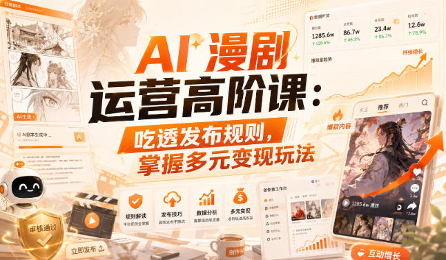 AI漫剧运营高阶课:吃透发布规则,掌握多元变现玩法 20260823070204-6a8a9aec60d12.jpg