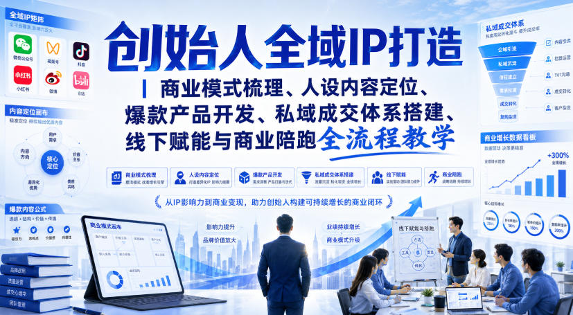创始人全域IP打造|商业模式梳理、人设内容定位、爆款产品开发、私域成交体系搭建、线下赋能与商业陪跑全流程教学 20260823070215-6a8a9af7eee52.jpg