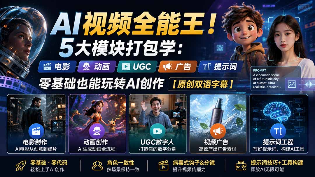 (20048期)AI视频全能王!5大模块打包学:电影、动画、UGC、广告、提示词,零基础也能玩转AI创作【原创双语字幕】 20260824090041-6a8c0839a87cc.jpg