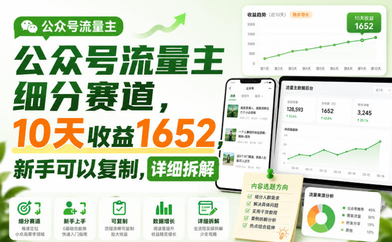 公众号流量主细分赛道,10天收益1652,新手可以复制,详细拆解 20260825030134-6a8d058e9b0a4.jpg