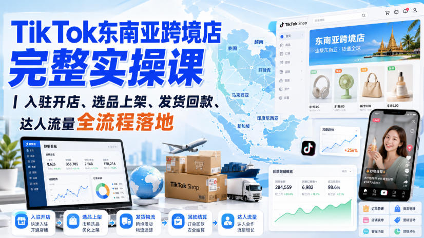 TikTok东南亚跨境店完整实操课|入驻开店、选品上架、发货回款、达人流量全流程落地 20260825050059-6a8d218b19441.jpg