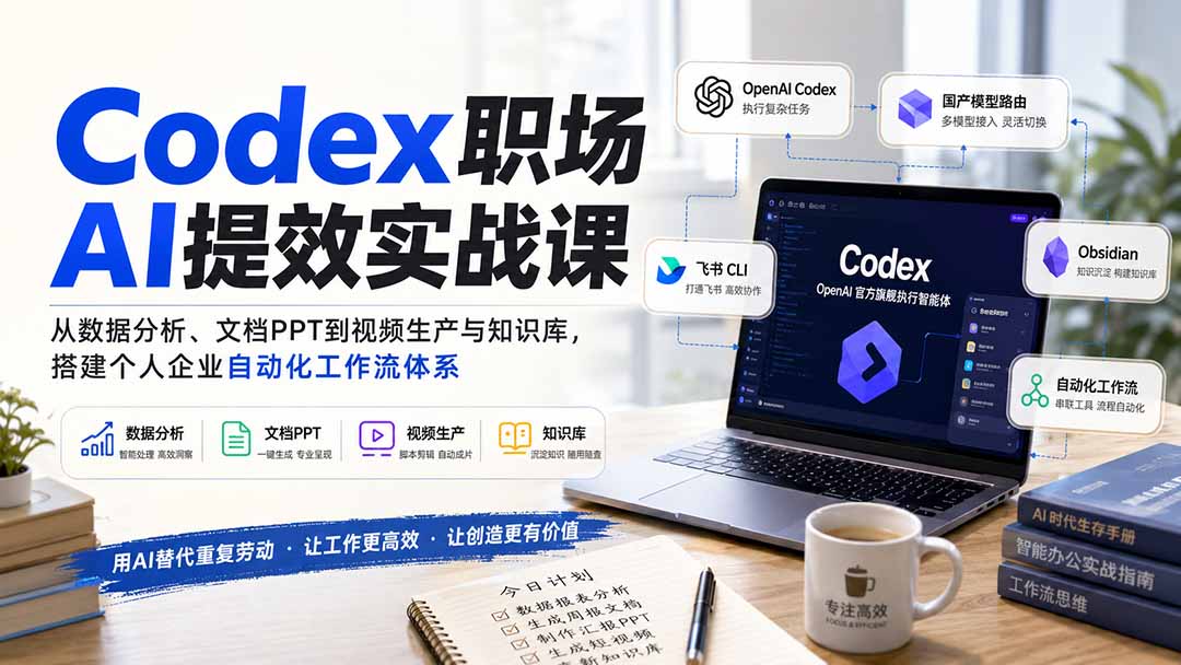 (20057期)Codex职场AI提效实战课:从数据分析、文档PPT到视频生产与知识库,搭建个人企业自动化工作流体系 20260825050121-6a8d21a1d2b35.jpg