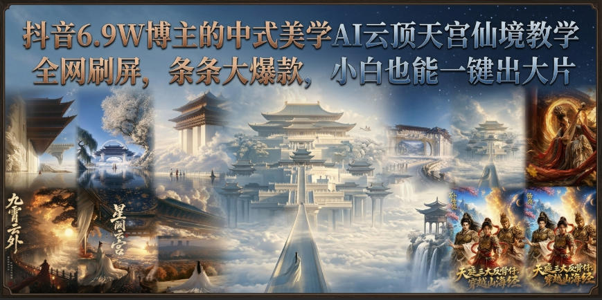 抖音6.9W博主的中式美学AI云顶天宫仙境教学,全网刷屏,条条大爆款,小白也能一键出大片 20260826030145-6a8e5719737fd.jpg