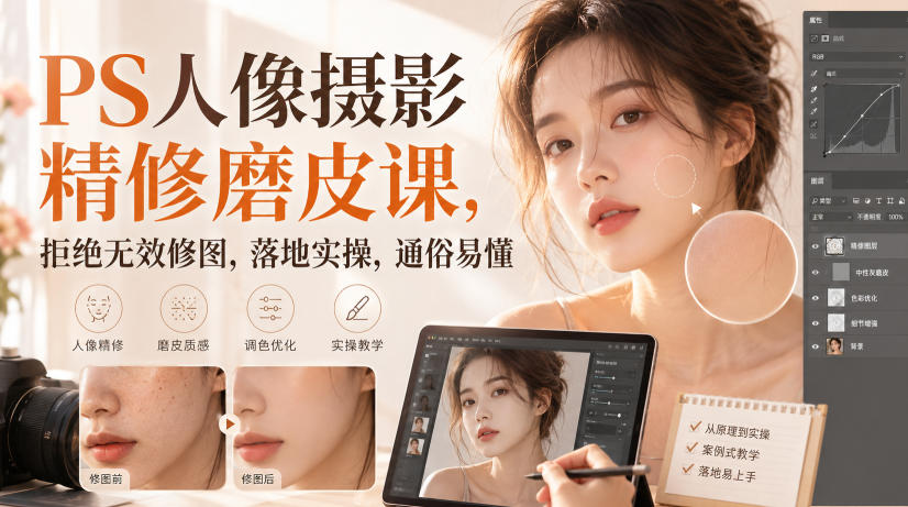 PS人像摄影精修磨皮课,拒绝无效修图,落地实操,通俗易懂 20260826030150-6a8e571e43f51.jpg