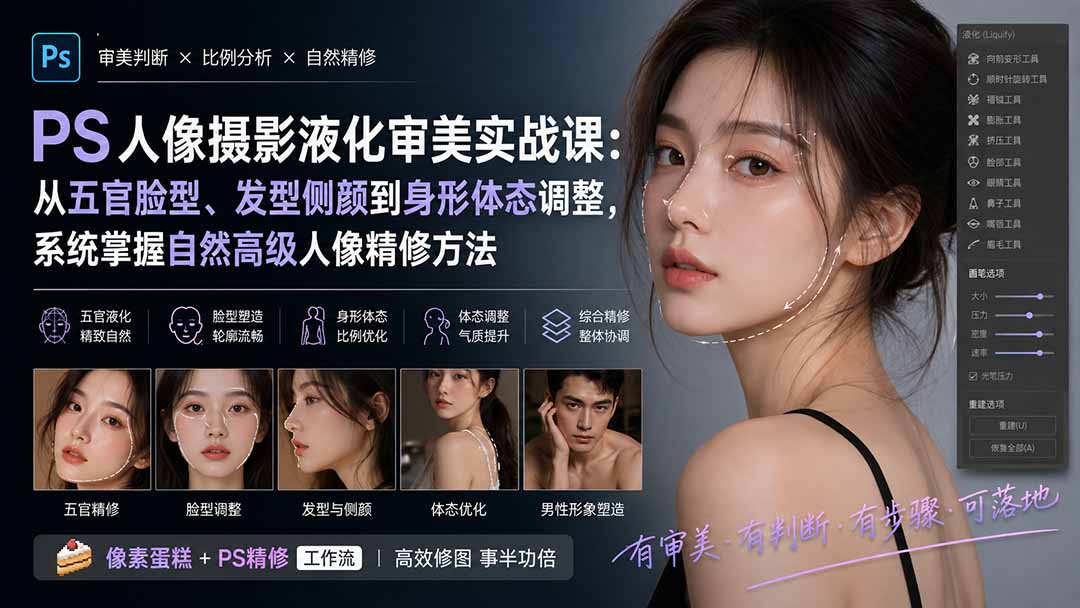 (20062期)PS人像摄影液化审美实战课:从五官脸型、发型侧颜到身形体态调整,系统掌握自然高级人像精修方法 20260826030205-6a8e572def748.jpg