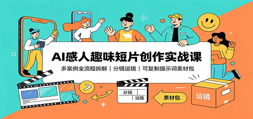 AI感人趣味短片创作实战课:多案例全流程拆解,分镜运镜,可复制提示词素材包 20260827030102-6a8fa86e87762.jpg