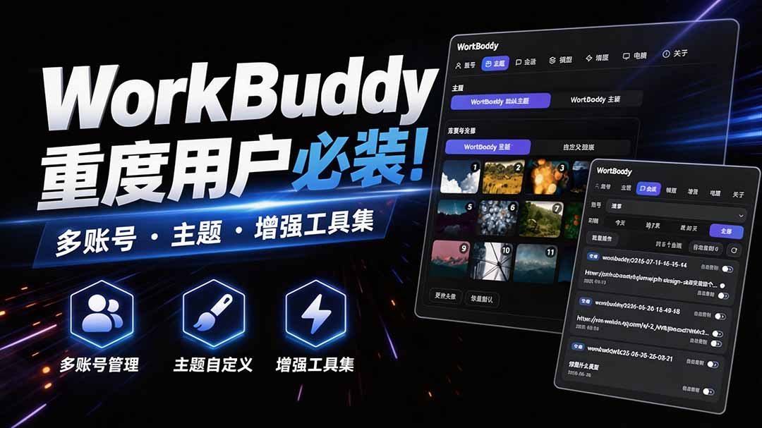 (20073期)WorkBuddy重度用户必装!多账号 · 主题 · 增强工具集,零侵入、零重签名,WorkDaddy 20260827030334-6a8fa906b1e63.jpg